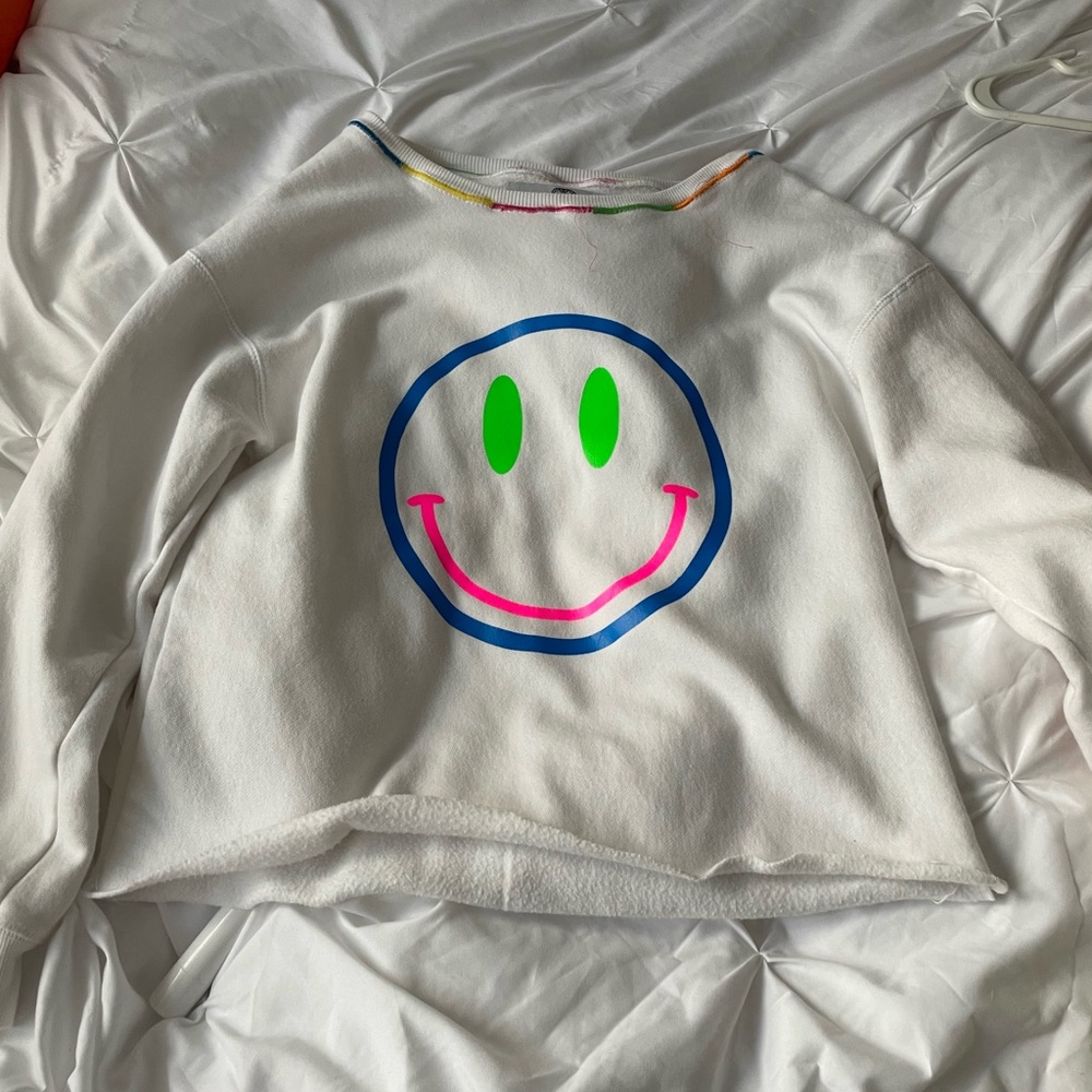 Hipchik couture white smiley face crewneck